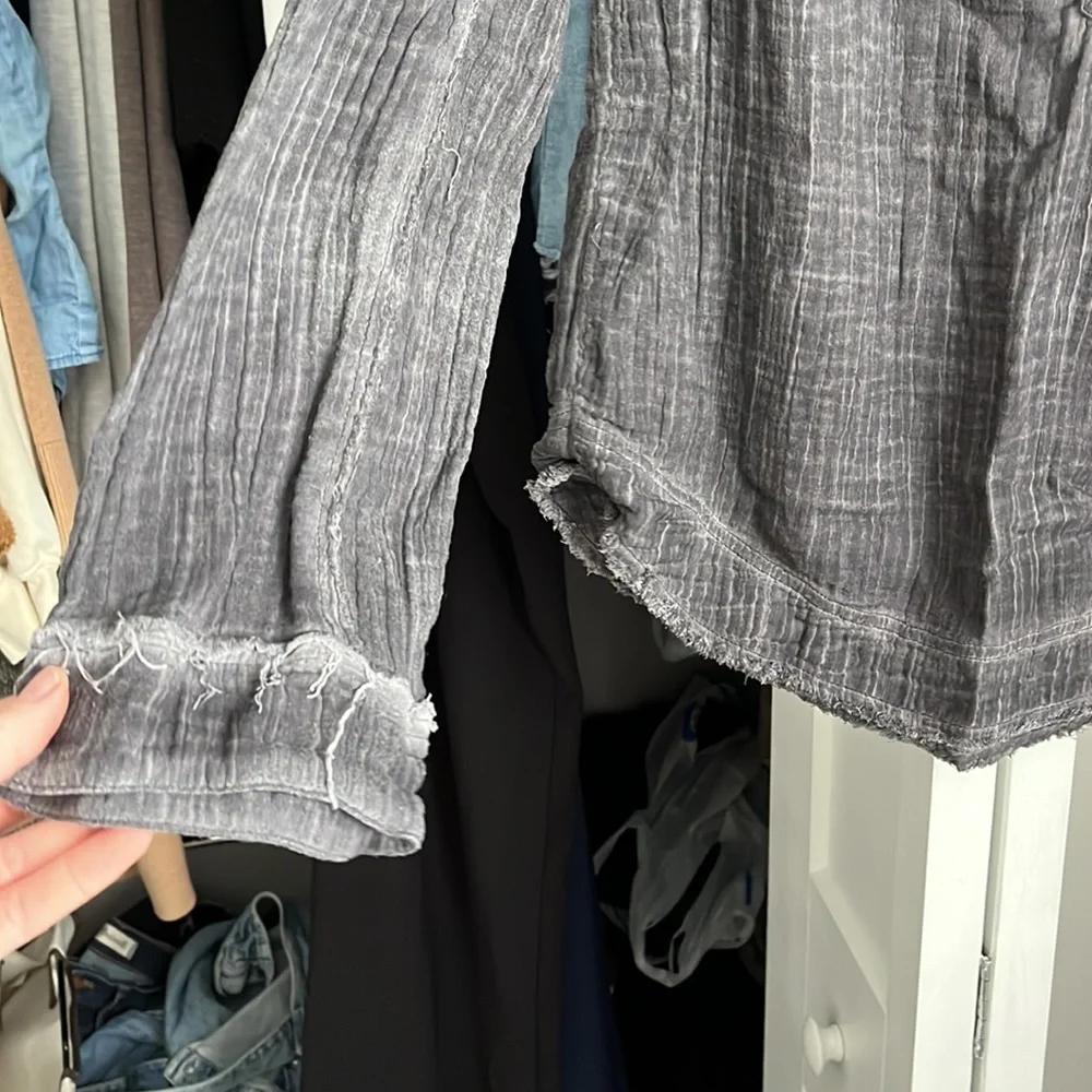 Free People Beachy Gauze Grey Top, lightly worn